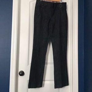 Mid Rise, Wide Leg Denim Trousers